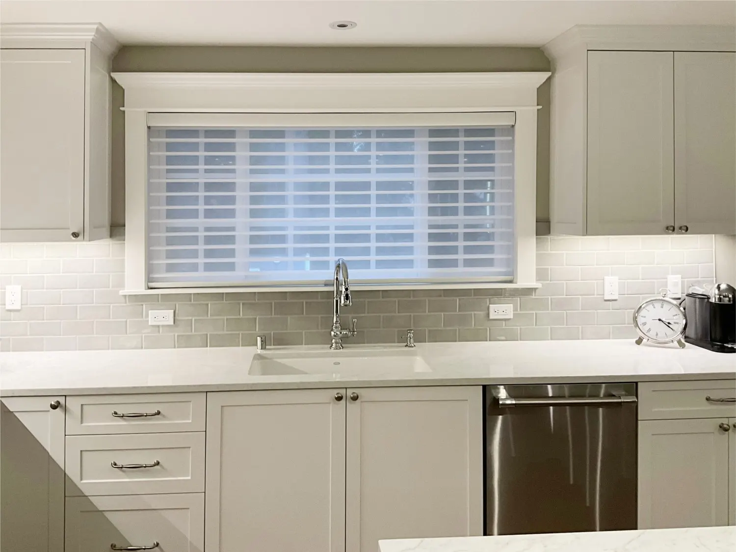Silhouette sheer shades for a kitchen window in Woodinville, WA