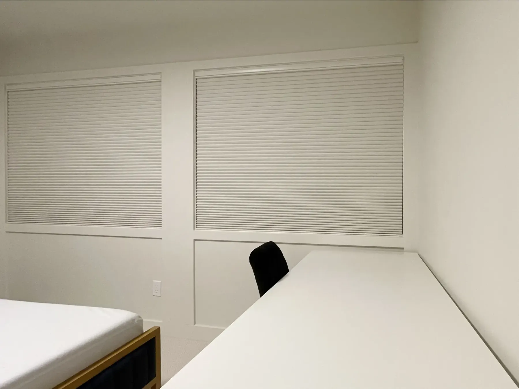Blackout honeycomb shades for a guest bedroom in Mercer Island