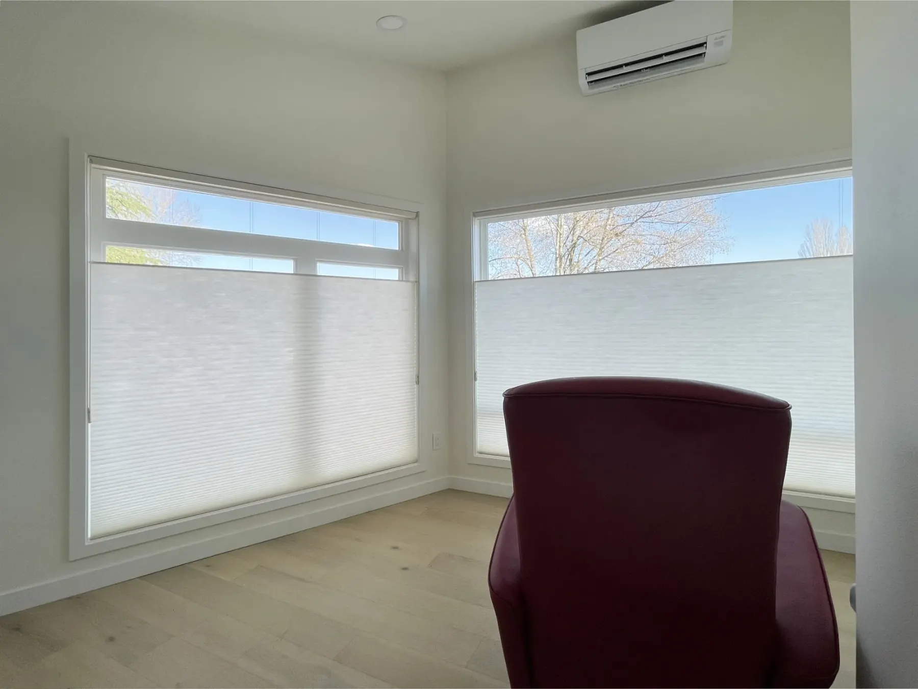 Honeycomb shades for heat and glare control in a Tukwila loft.