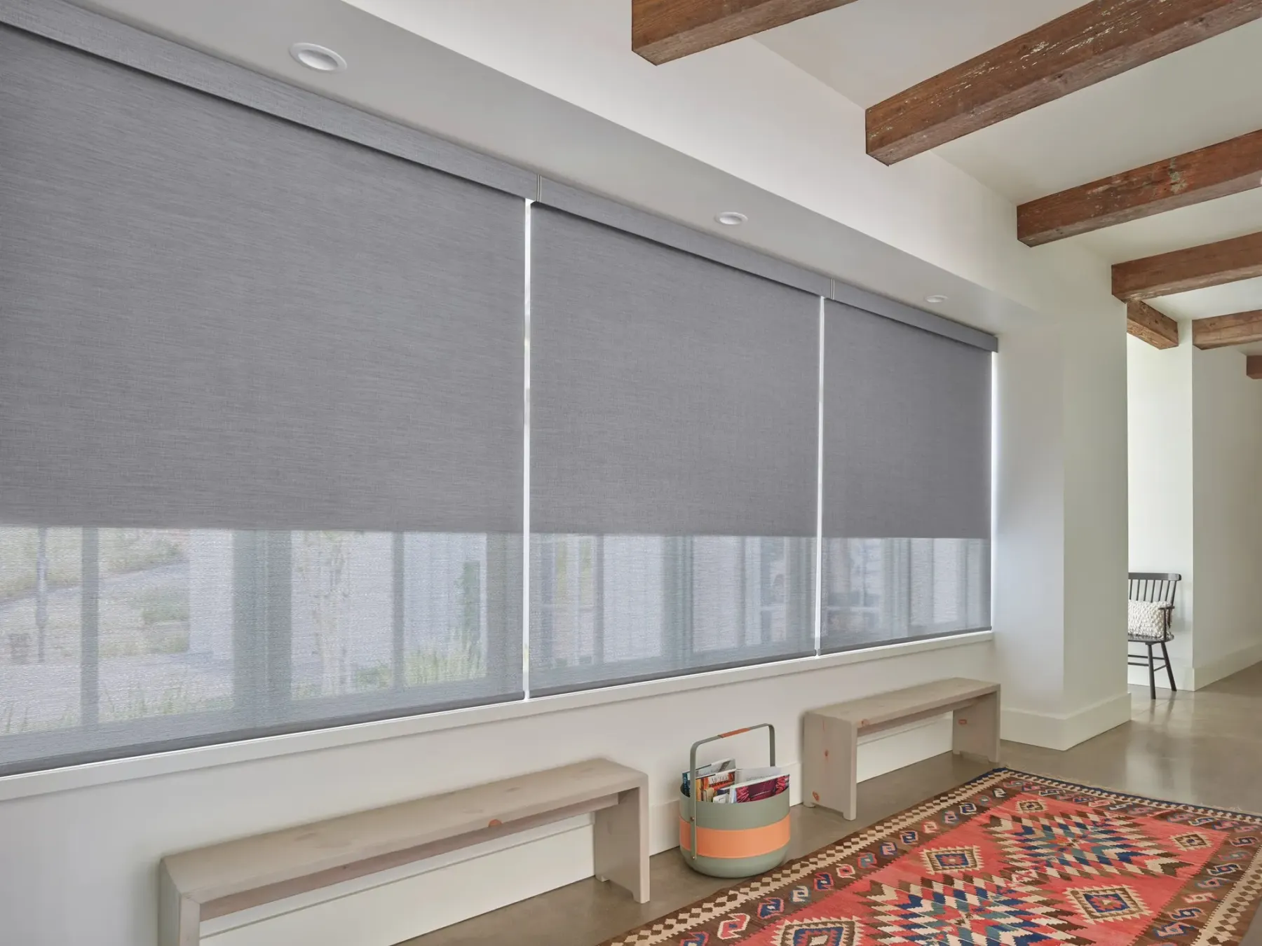 Hunter Douglas Designer Roller Duolite shades with sheer and room darkening fabrics