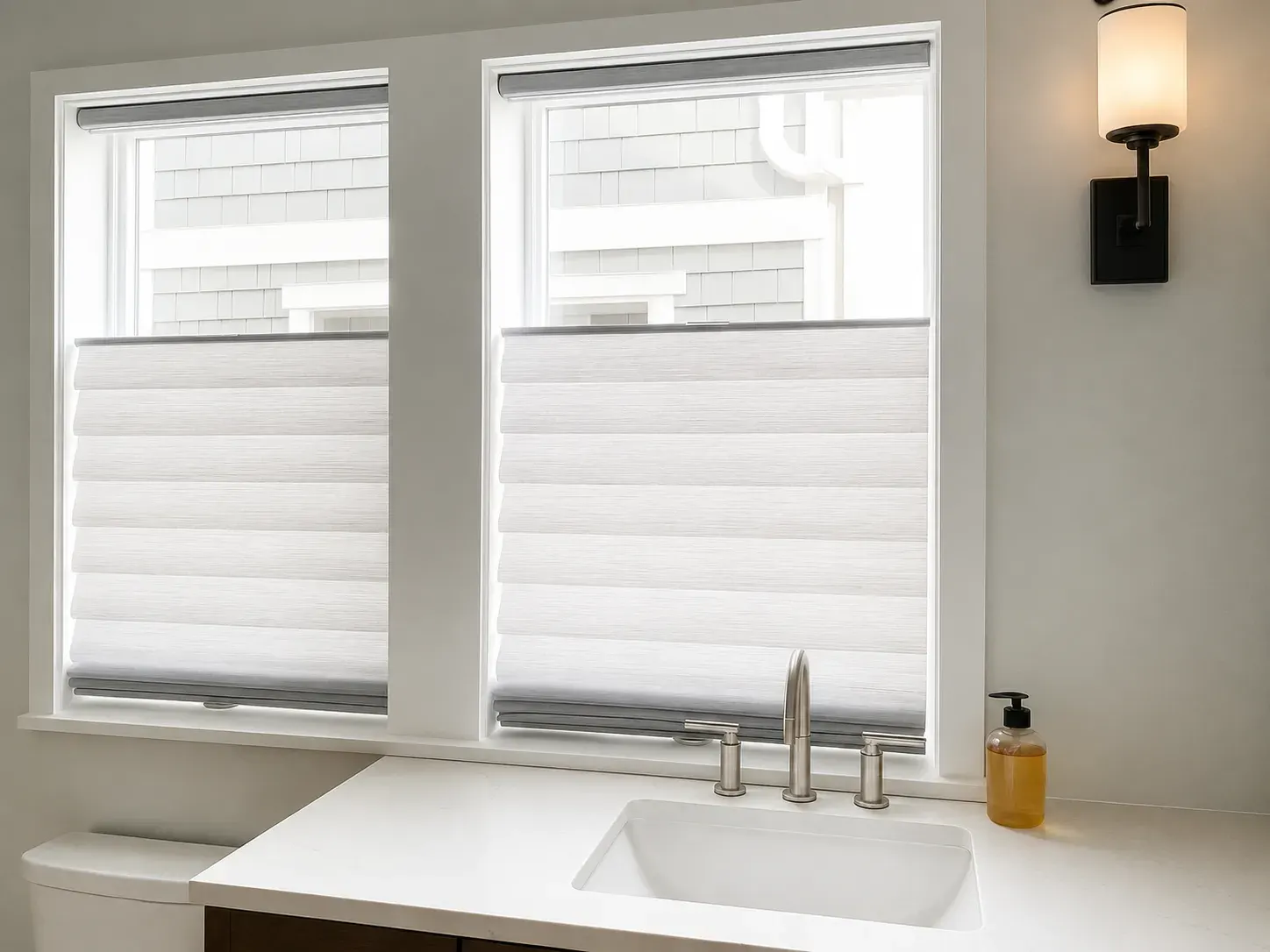 Roman shades with top-down/bottom-up in Seattle