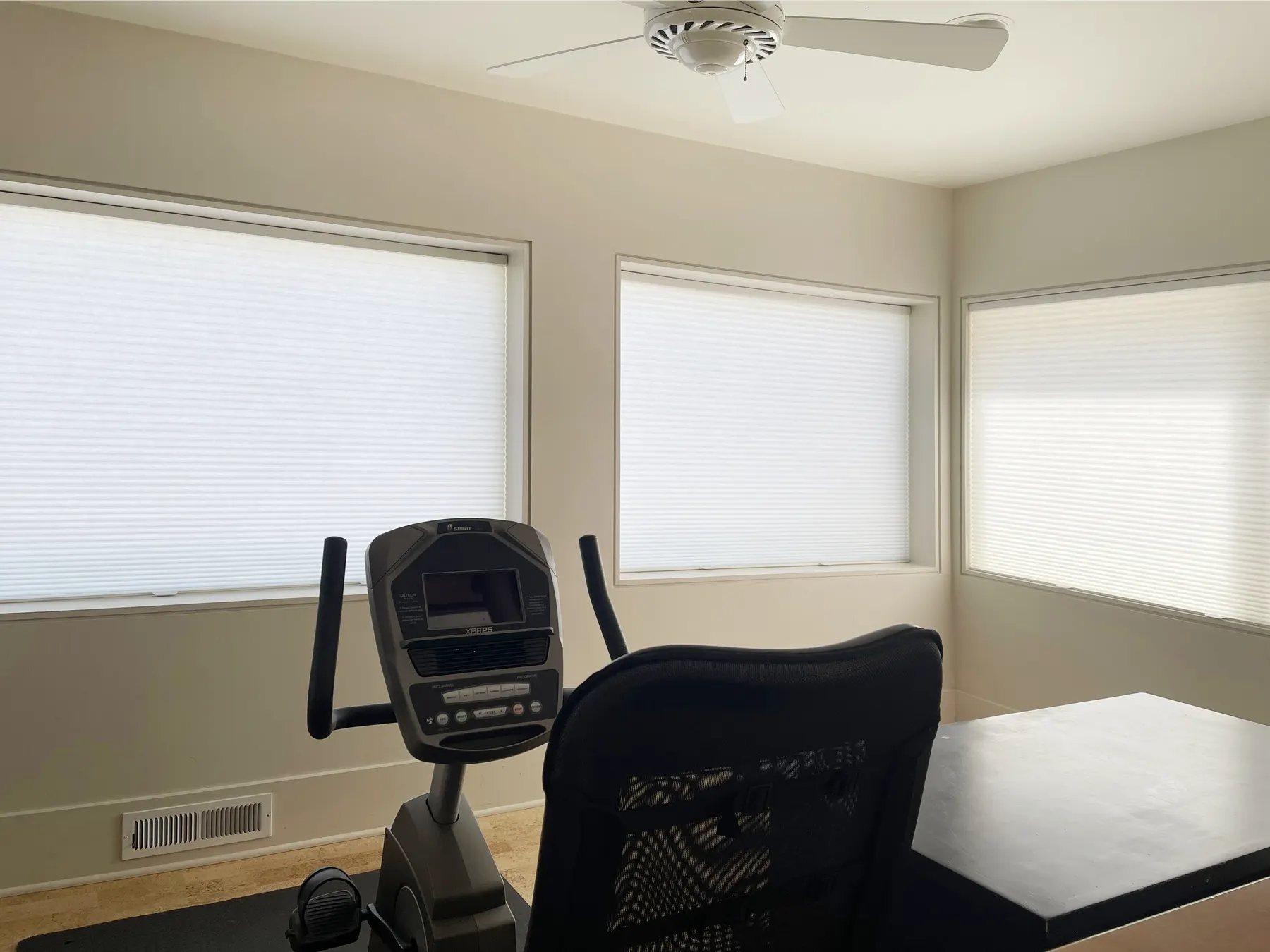 Duette Honeycomb Shades for an Exercise Room in Madrona, Seattle