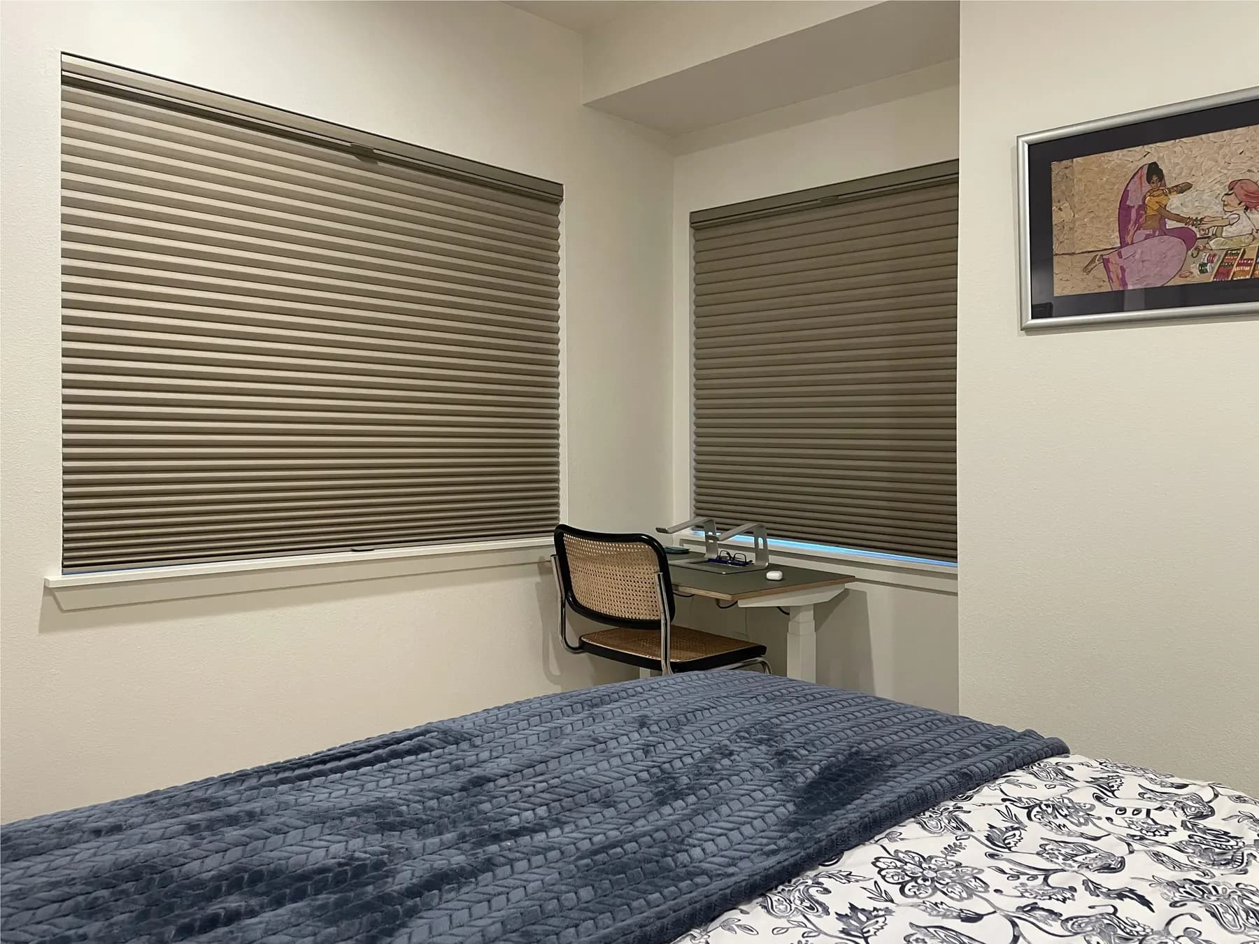 Blackout Architella Honeycomb Shades for a Bedroom in Redmond