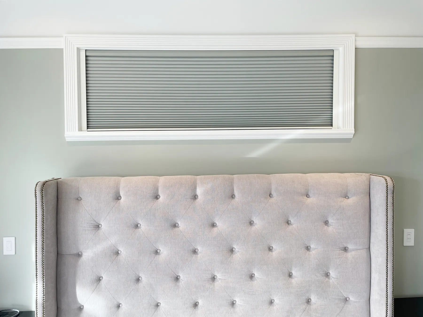 Motorized LightLock Blackout Honeycomb Shades for a Primary Bedroom in Seattle