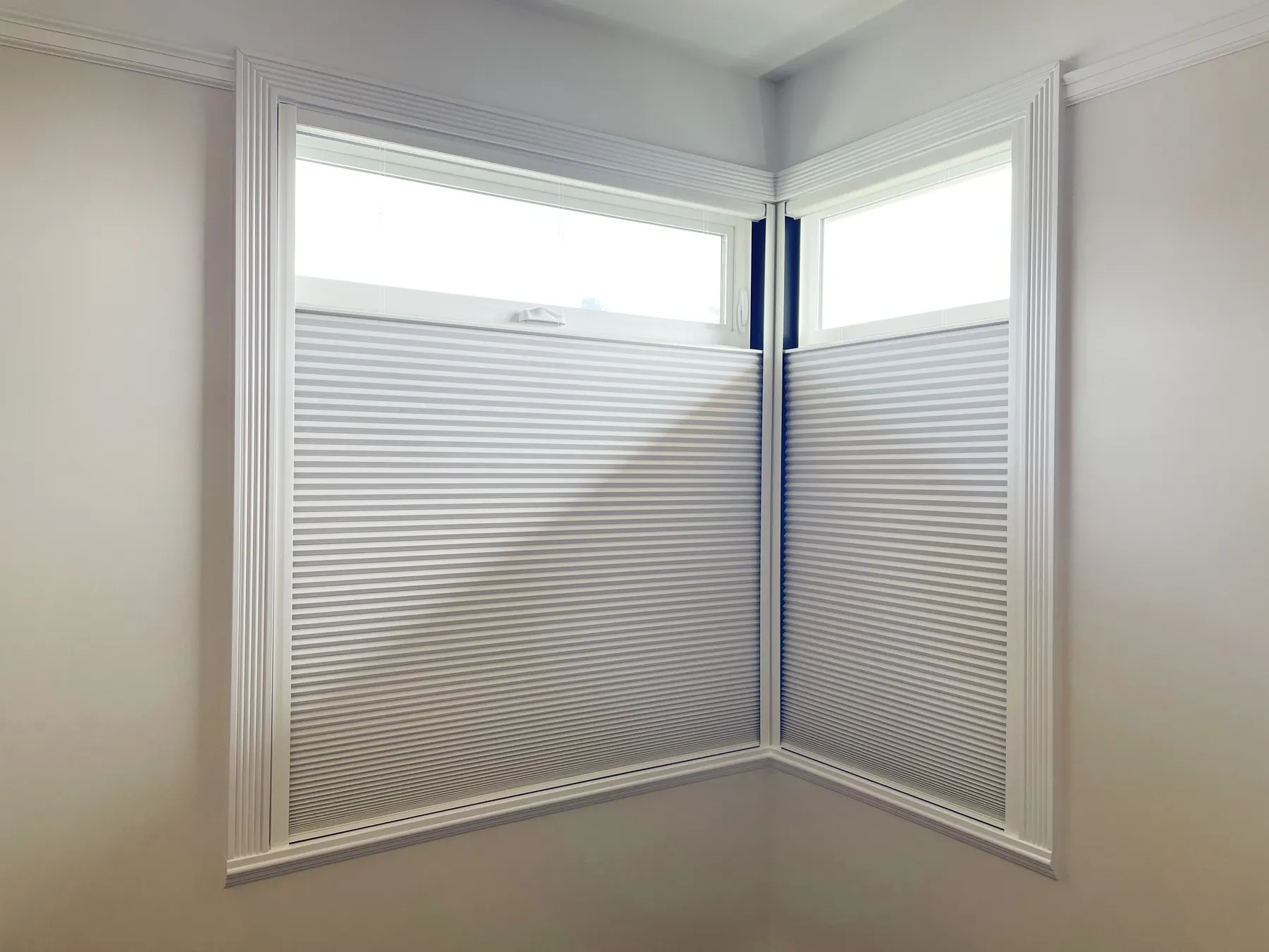 Motorized LightLock Honeycomb Shades in Top-Down for a Bedroom in Seattle
