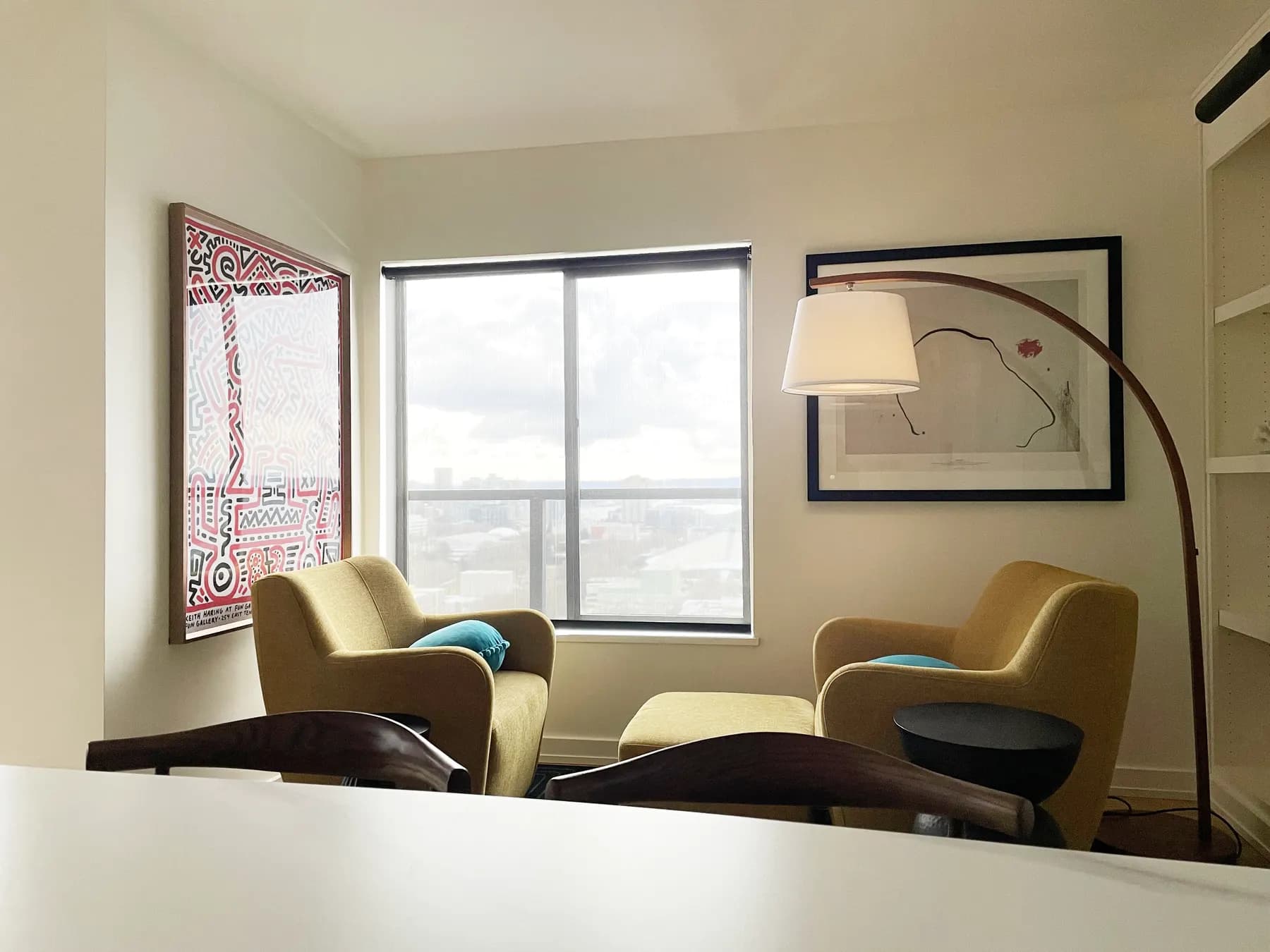 Motorized Solar Shades for a Sitting Room in a Queen Anne, Seattle Condo