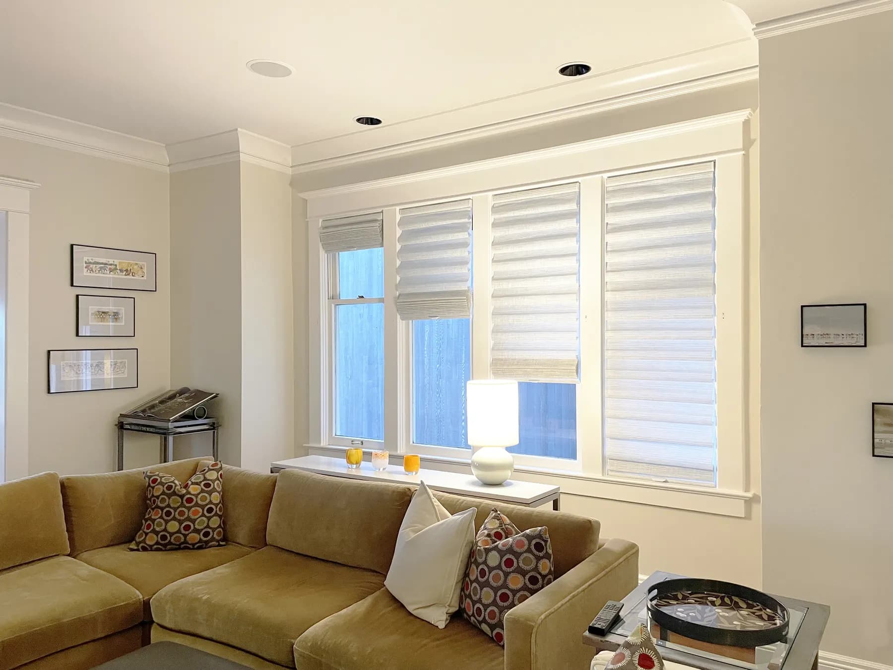 Roman Shades for a Remodeled Living Room in Madrona, Seattle