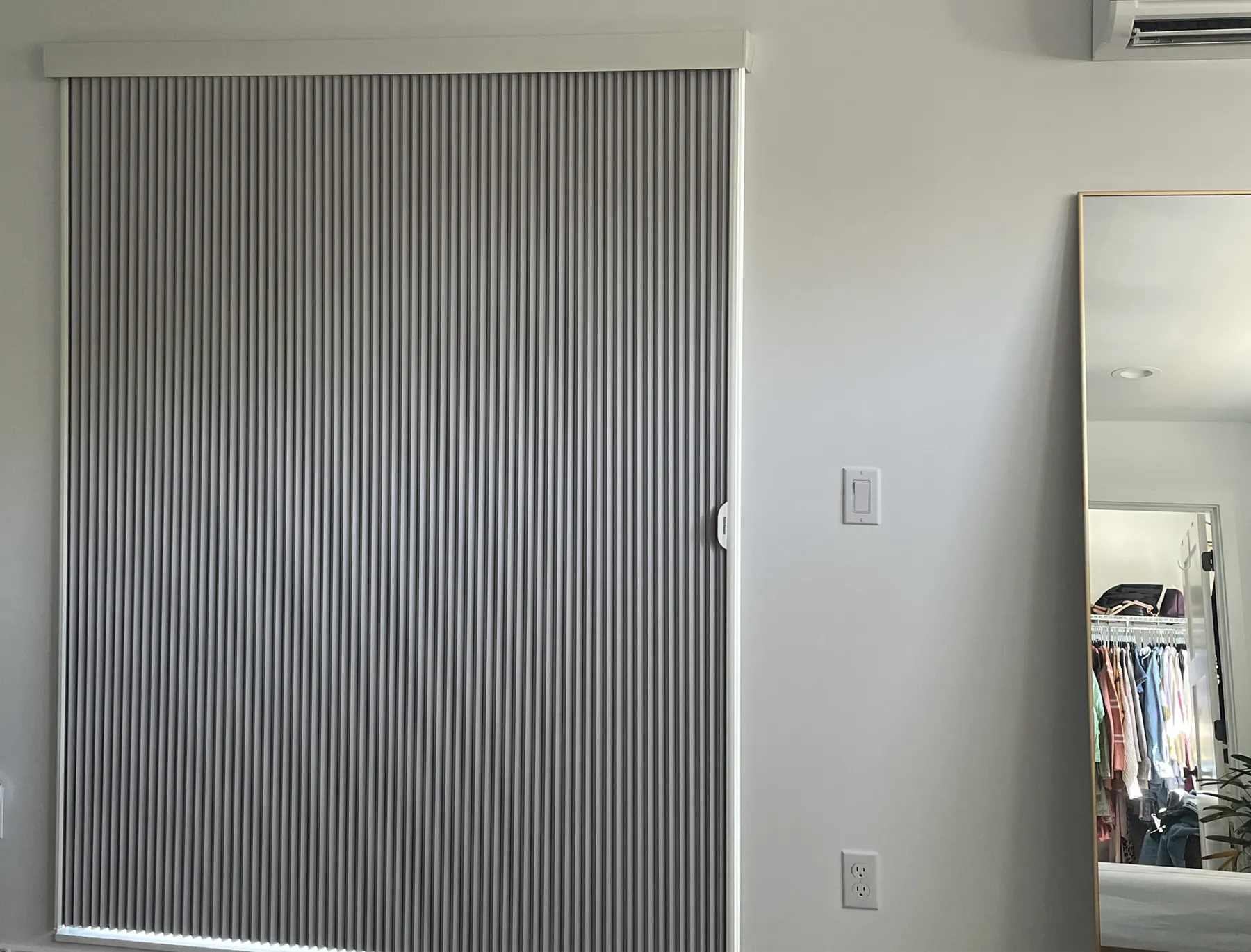 Vertiglide Honeycomb Shades for a Bedroom Sliding Glass Door in West Seattle