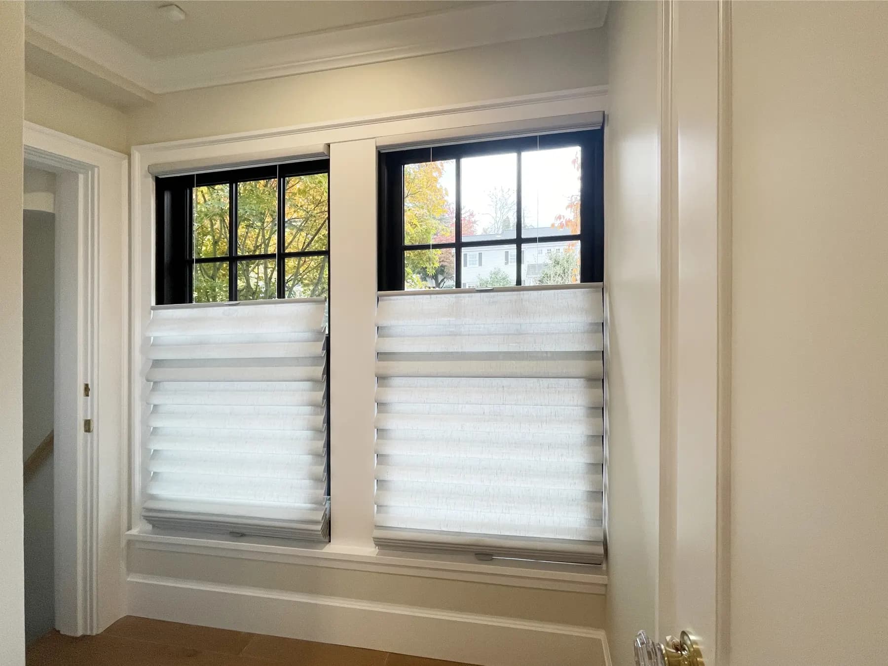Roman Shades in a Hallway for a Home in Laurelhurst, Seattle