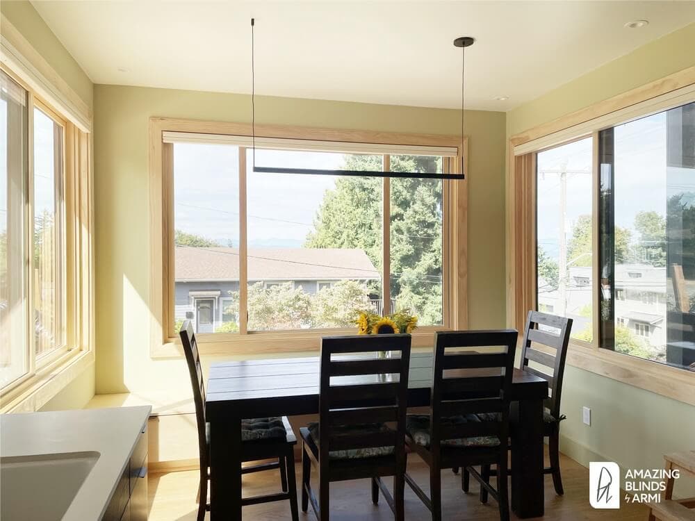 Contemporary Honeycomb Shades for Wide Windows on SW Othello St in West Seattle, WA 3