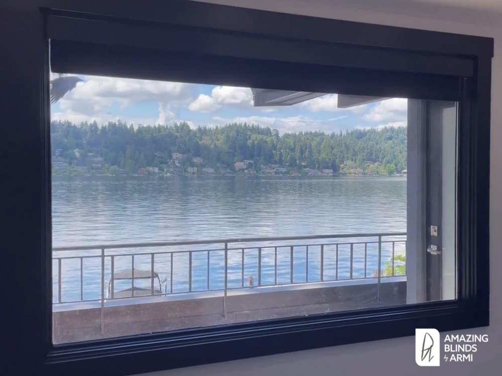 Convenient Motorized Roller Shades on Hazelwood Ln SE in Newport Hills, Bellevue, WA