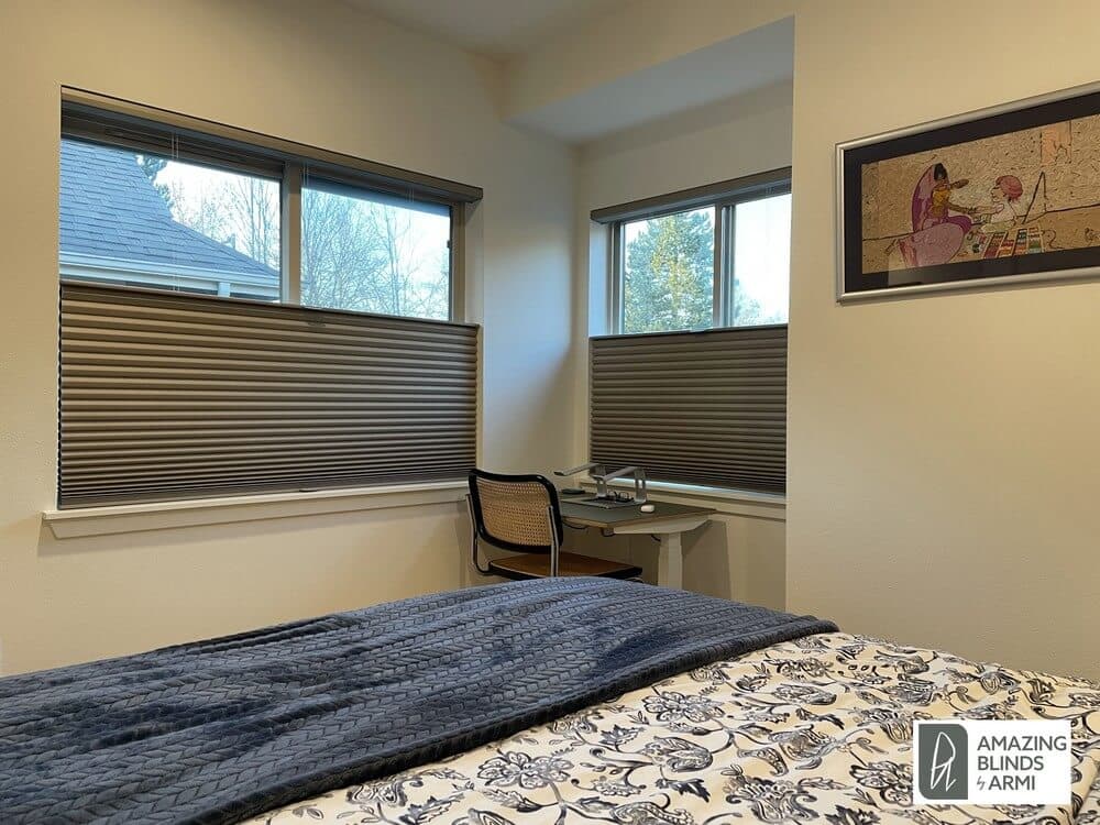 Cozy Room Darkening Honeycomb Shades on NE 90th St in Redmond, WA