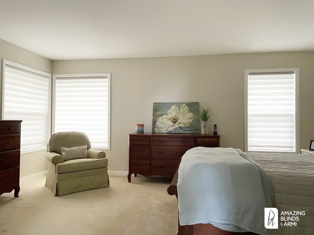 Decorative Roman Shades for a Traditional Bedroom on 218th St SW in Brier, WA 3