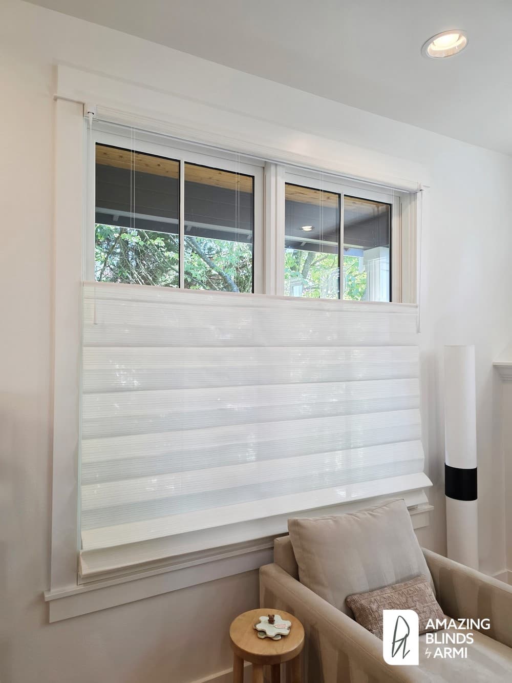 Elegant Roman Textures and Honeycomb Shades on Palatine Ave in Phinney Ridge, Seattle, WA 3