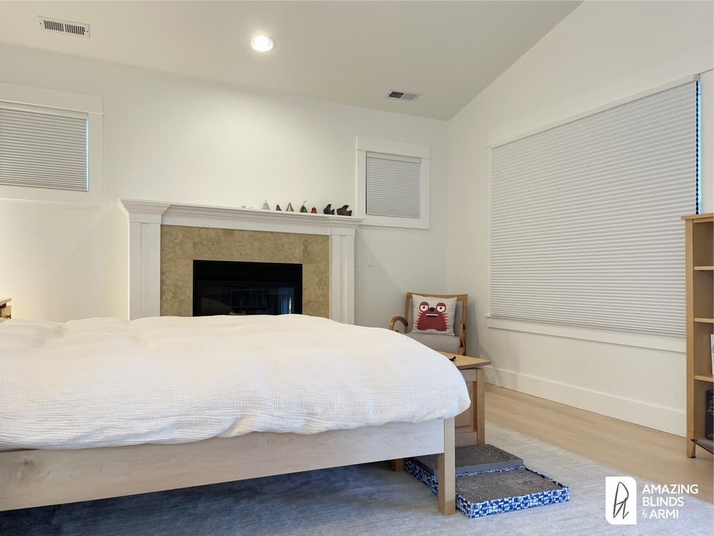 Elegant Roman Textures and Honeycomb Shades on Palatine Ave in Phinney Ridge, Seattle, WA