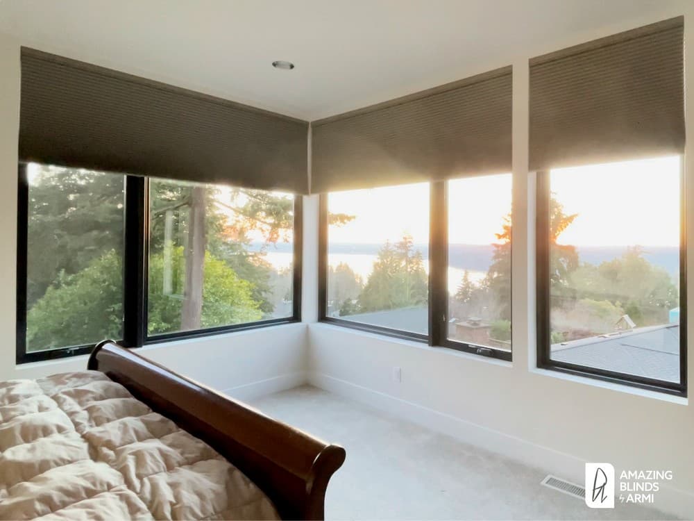 Flexible Honeycomb Shades for Large Windows with a View on SE 47th St in Mercer Island, WA 2