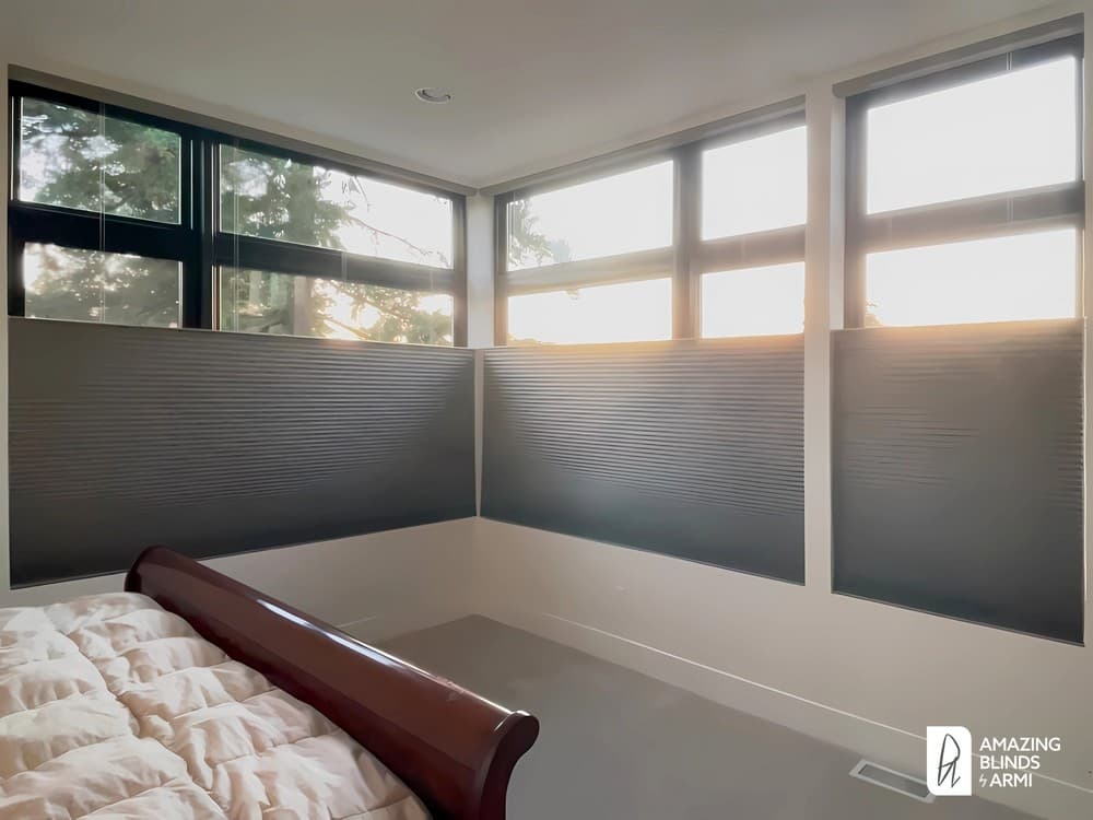 Flexible Honeycomb Shades for Large Windows with a View on SE 47th St in Mercer Island, WA