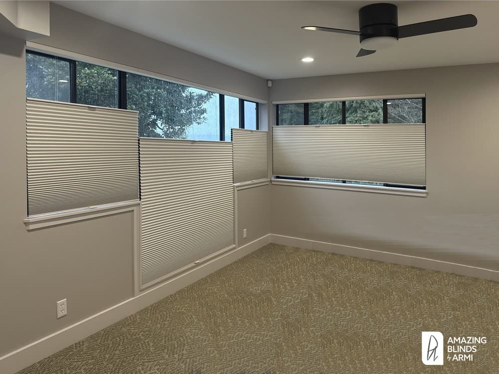 Flexible Honeycomb Shades for Odd Shaped Windows on NE 88th St in Seattle, WA 3