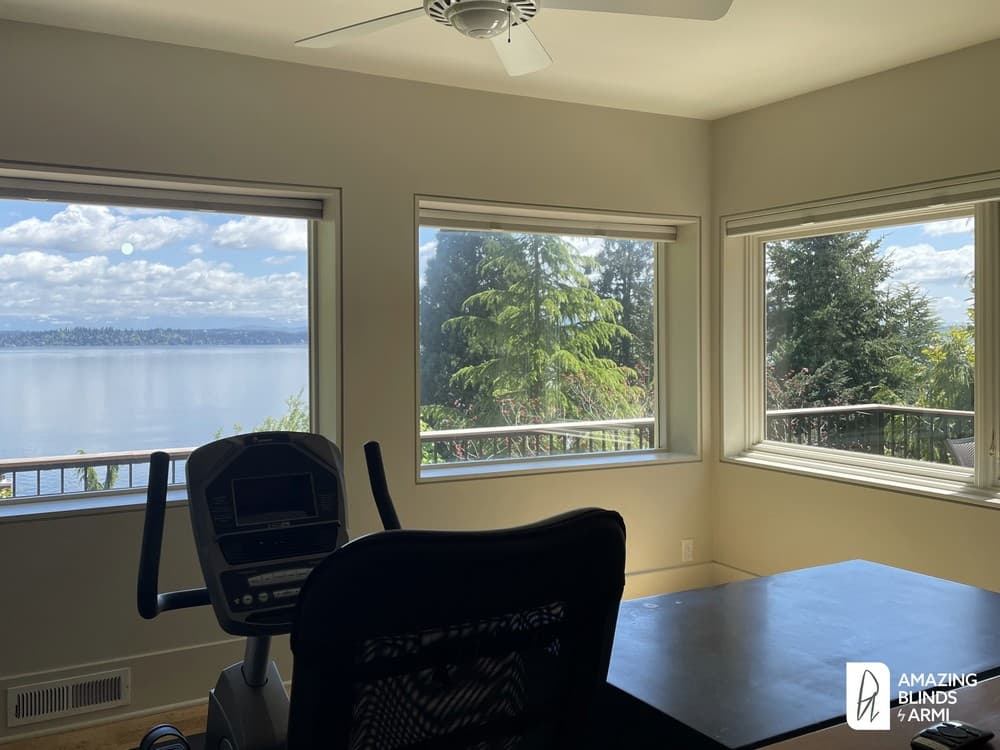 Functional Honeycomb Shades for an Exercise Room on 38th Ave in Madrona, Seattle, WA 2