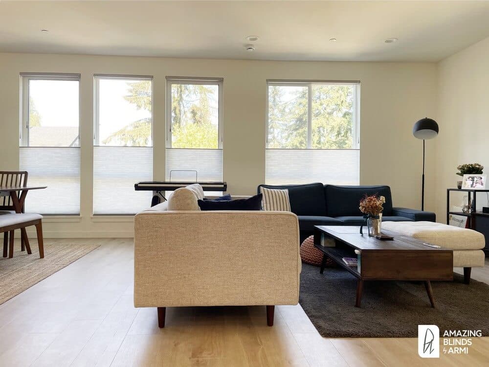 Functional Top-Down Bottom-Up Honeycomb Shades on 12th Ave NE in Seattle, WA 2