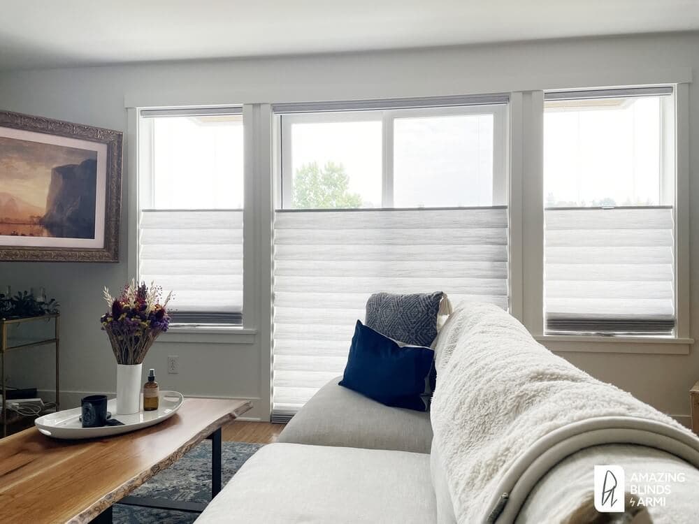 Elegant Roman Shades for Sliding Glass Door on E Denny Way in Madison Park, Seattle, WA
