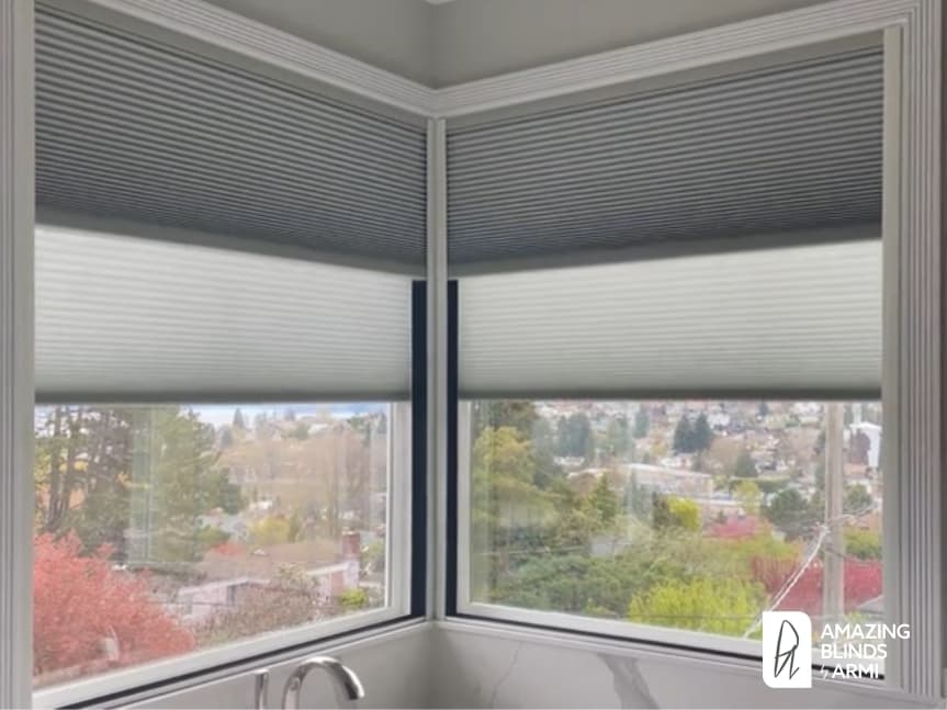 Perfect Dual Honeycomb with Automation for a Master Bath on 29th Ave W in Magnolia, Seattle, WA
