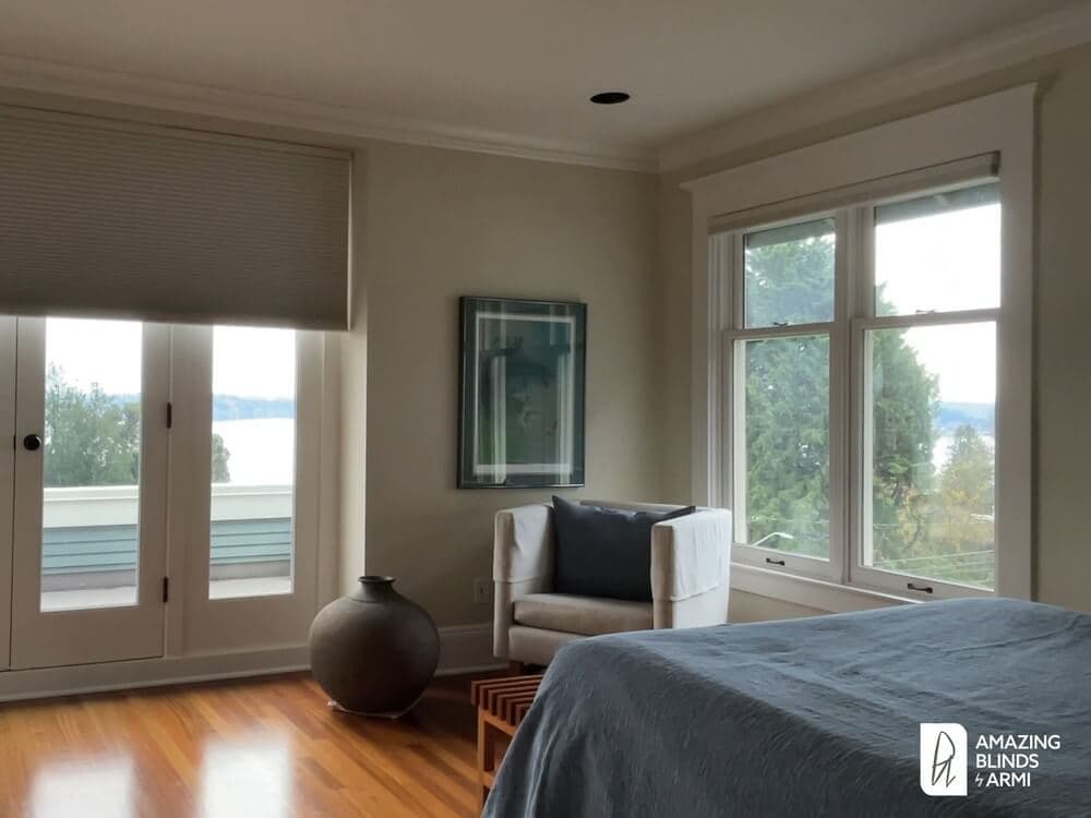 Practical Room Darkening Honeycomb Shades for a Bedroom on 37th Ave in Madrona, Seattle, WA 3