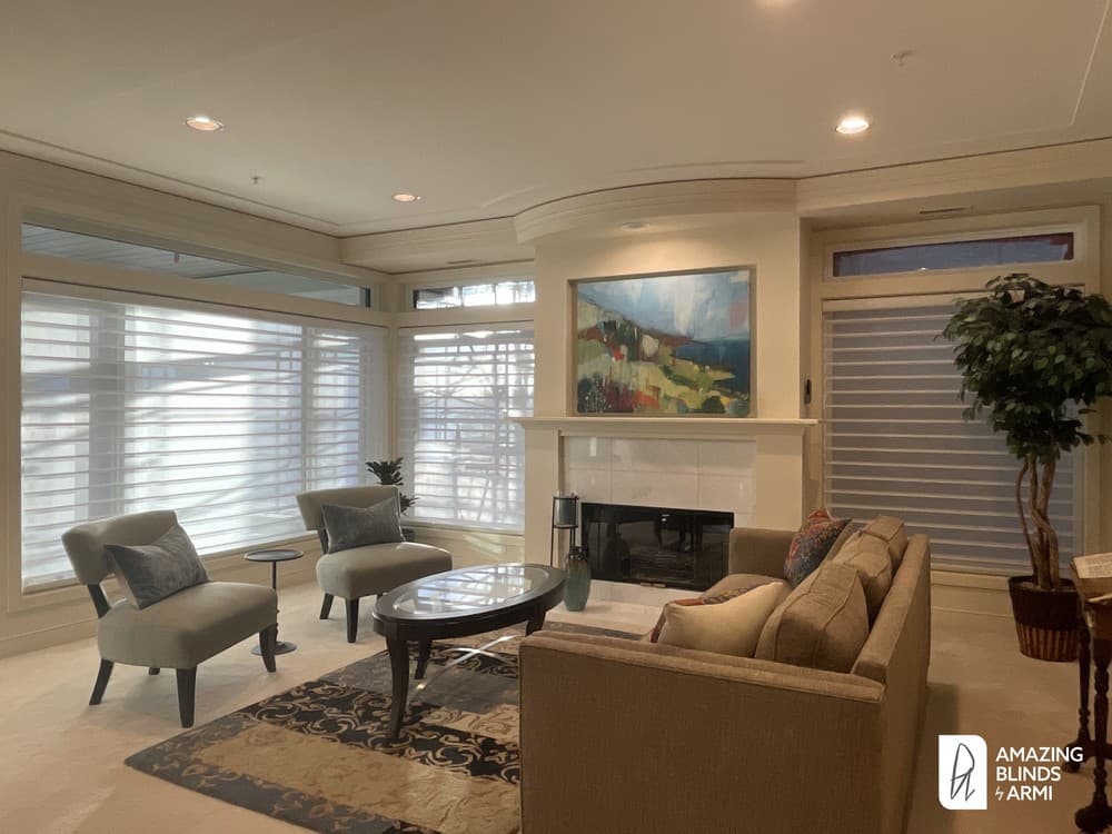 Refined Silhouette® Sheer Shades for a Renovated Condo on 2nd St in Kirkland, WA