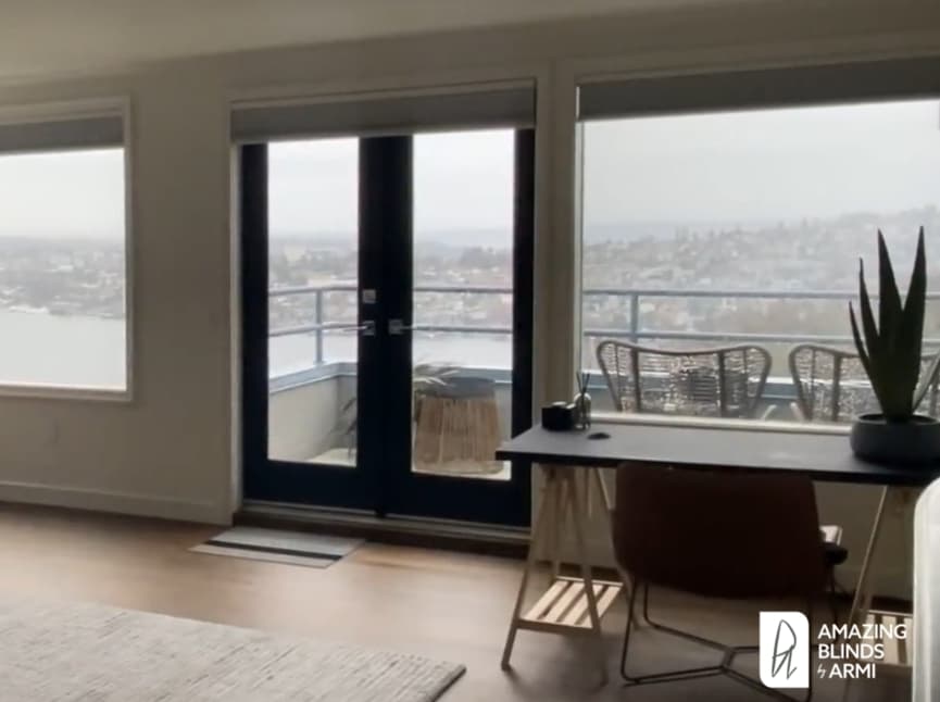 Stunning Motorized Honeycomb Shades for a Loft on Taylor Ave N in Queen Anne, Seattle, WA 3