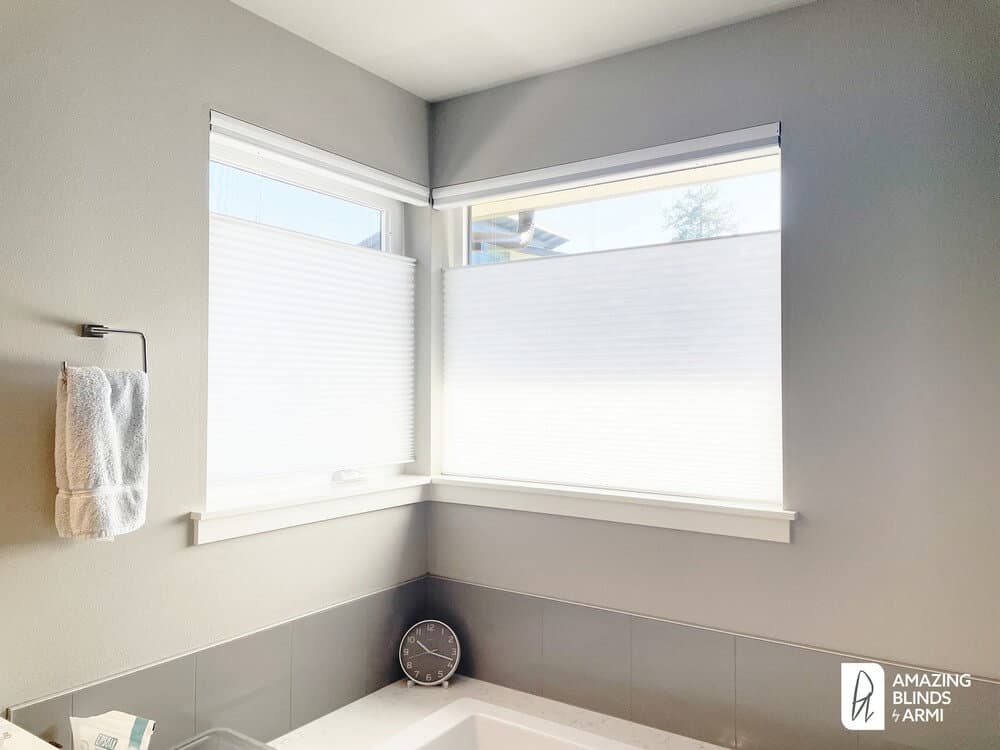 Tailored Light-Filtering and Room-Darkening Honeycomb Shades on 84th Ave NE in Kirkland, WA 2