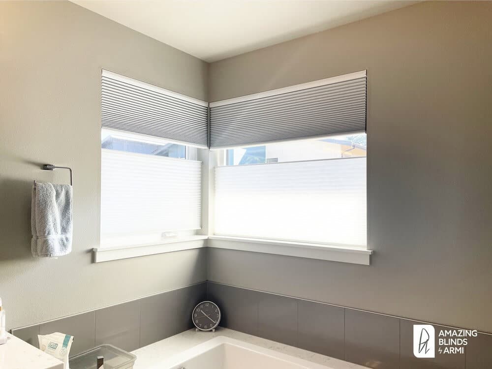 Tailored Light-Filtering and Room-Darkening Honeycomb Shades on 84th Ave NE in Kirkland, WA