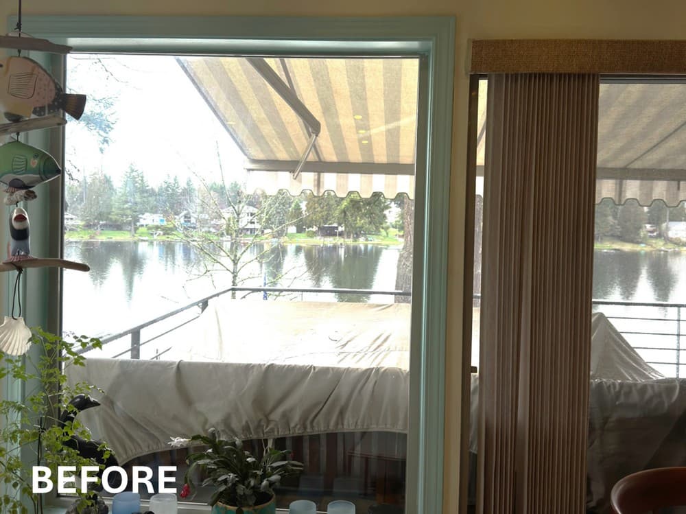 Tailored Roman Shades for a Living Room with a View on 196th Dr in Renton, WA 2