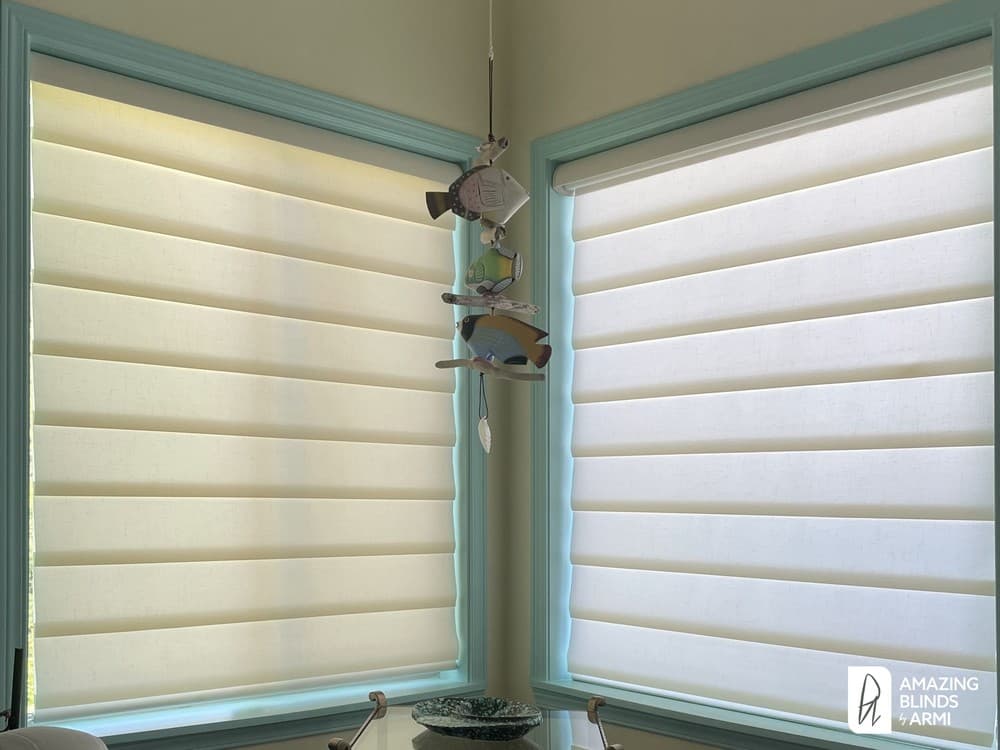 Tailored Roman Shades for a Living Room with a View on 196th Dr in Renton, WA 3